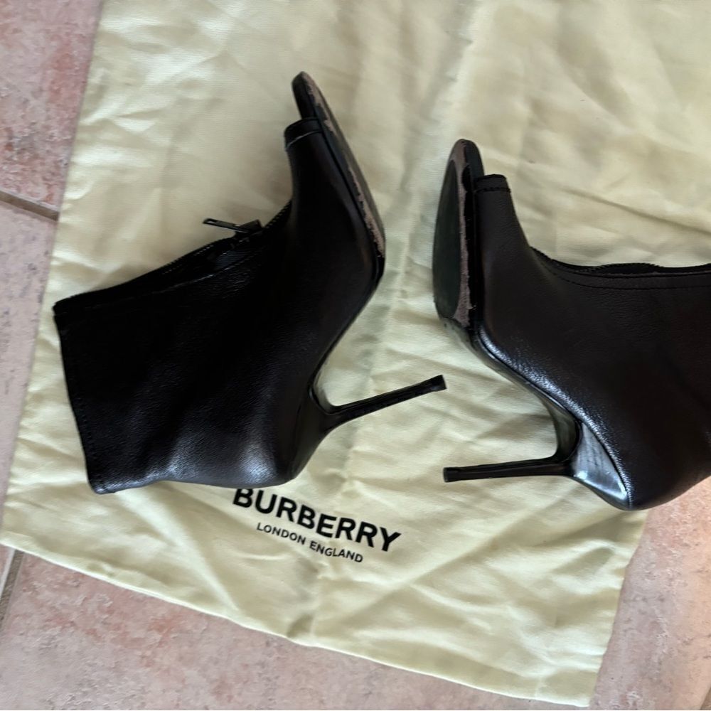 Burberry peep toe ankle bootie open toe dress shoes ankle boots zipper heels - Picture 7 of 12